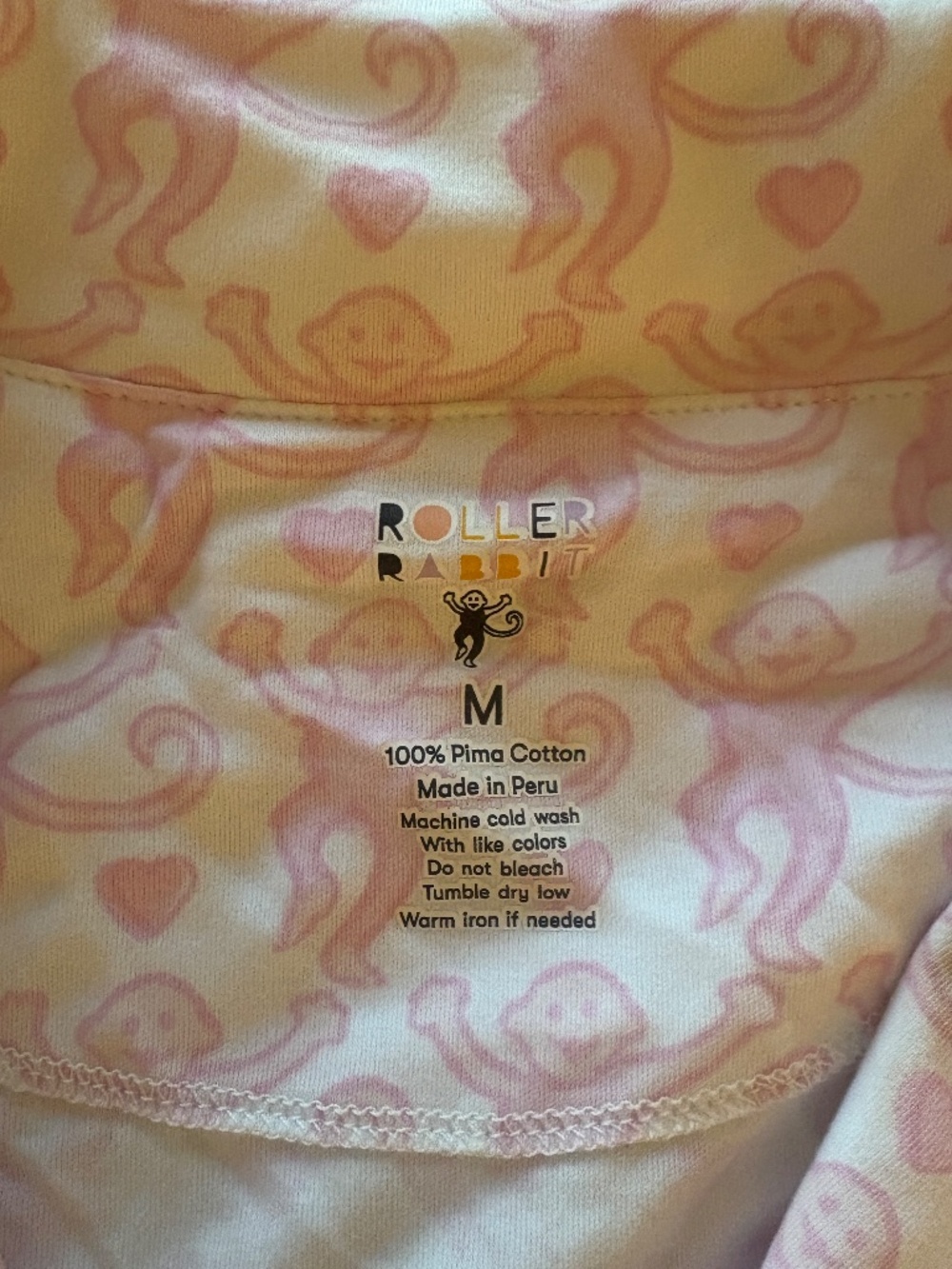 Roller Rabbit pink monkey pajama set - Picture 2 of 3